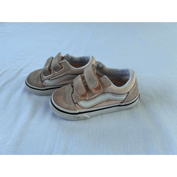 Girls Toddler's Van's Off The Wall Shoe Set Gray/Pink Size 5 and 5.5 - Picture 3 of 8